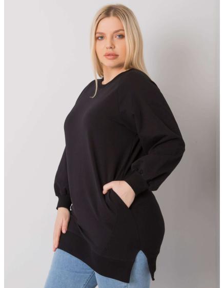 Dámska hladká blúzka plus size TOLEDO čierna