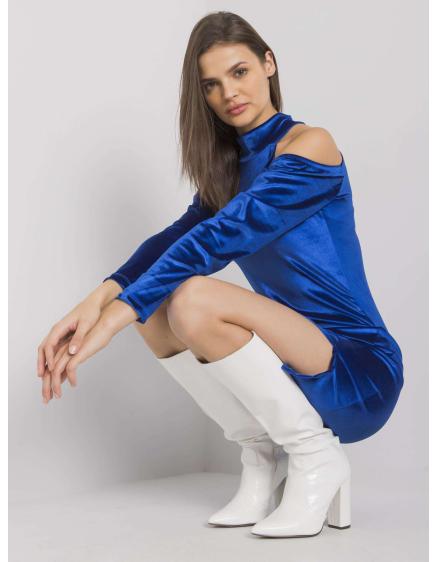 Női bársony miniruha Bellah RUE PARIS sötétkék