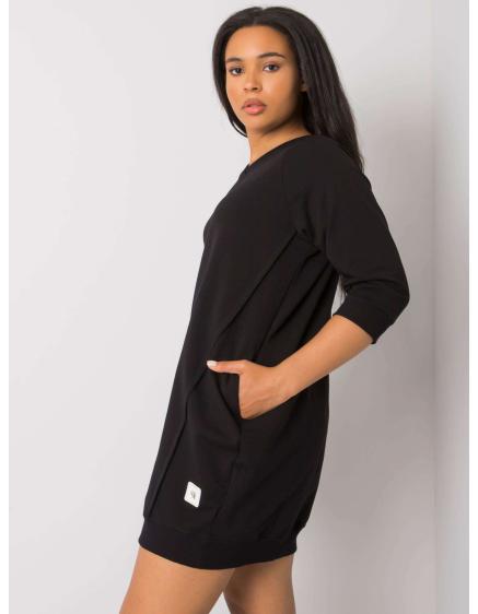 Dámské šaty bavlněné plus size KARISSA černé  