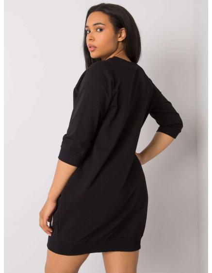 Dámské šaty bavlněné plus size KARISSA černé  