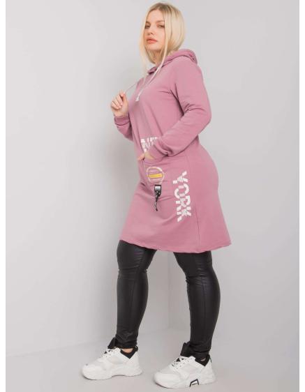 Dámská tunika s kapucí plus size AASHFORD růžová