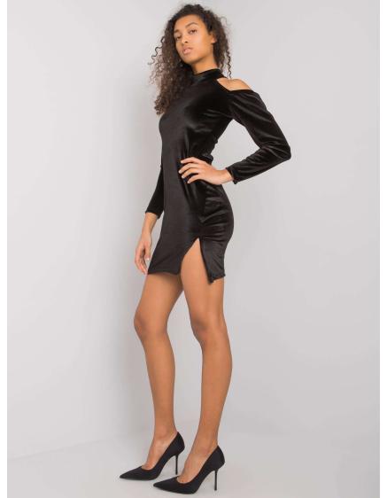 Dámské šaty velurové mini Bellah RUE PARIS černé 