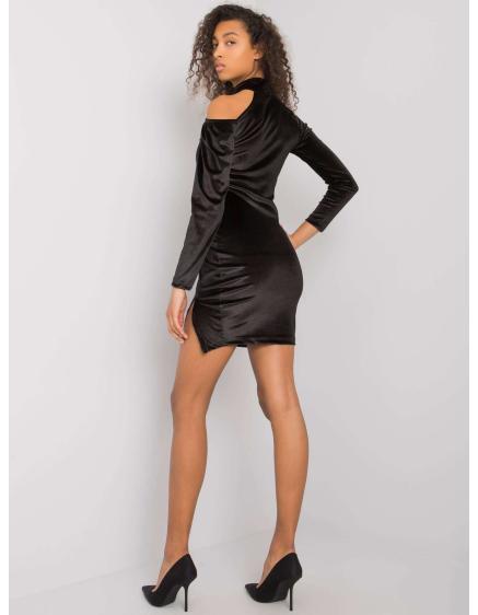 Dámské šaty velurové mini Bellah RUE PARIS černé 