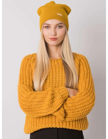 Női sapka RUE PARIS mustár színű