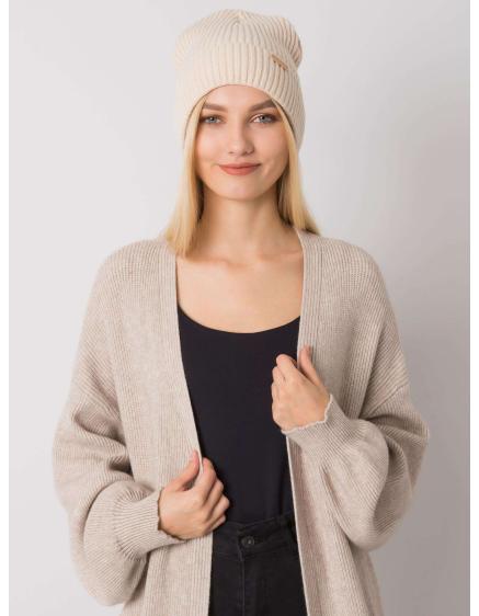 Dámska pletená čiapka RUE PARIS béžová