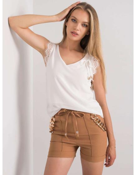 Női felső csipkével SAPPHIRE fehér