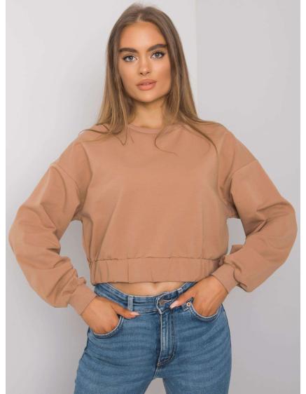 Női pamut pulóver ELAIN barna