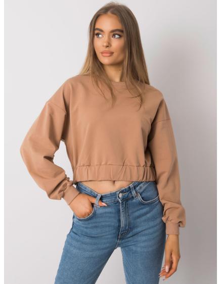 Női pamut pulóver ELAIN barna