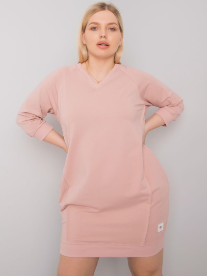 Dámske plus size bavlnené šaty KARISSA pink