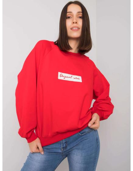 Női kapucnis pulóver plus size HARIETTE piros