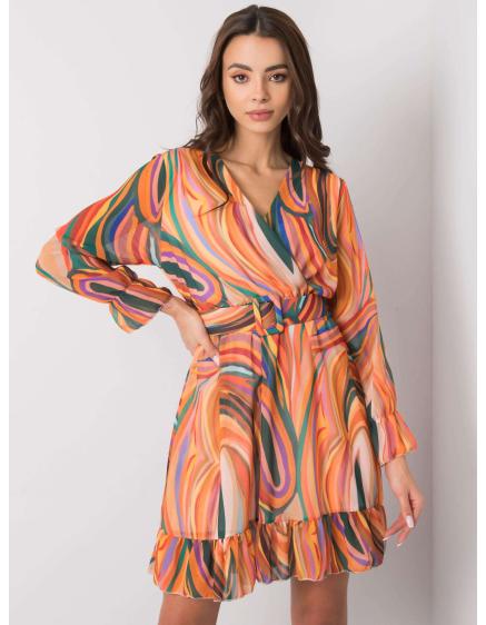 Női öves mintás ruha KERLEY narancssárga