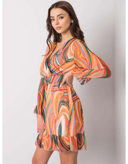 Női öves mintás ruha KERLEY narancssárga