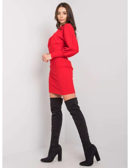 Női csíkos ruha Leticia RUE PARIS vörös