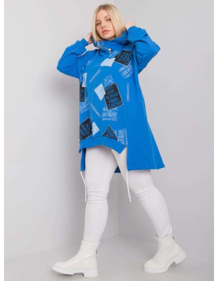 Dámská mikina s kapucí plus size IVES tmavě modrá 