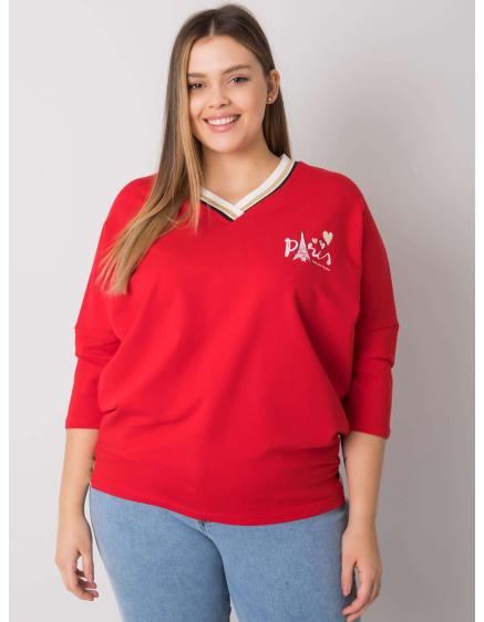 Dámská halenka bavlněná plus size Alida červená