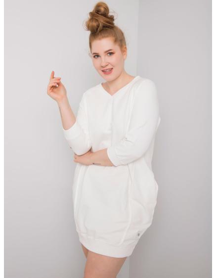 Dámske plus size bavlnené šaty KARISSA ecru