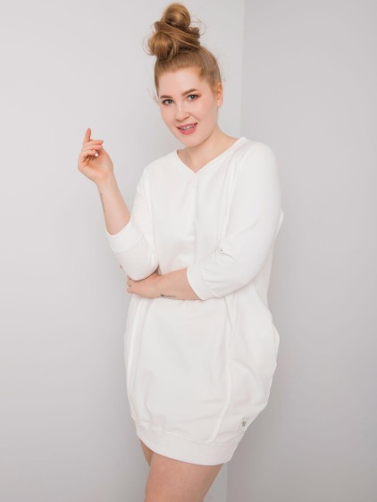 Dámske plus size bavlnené šaty KARISSA ecru