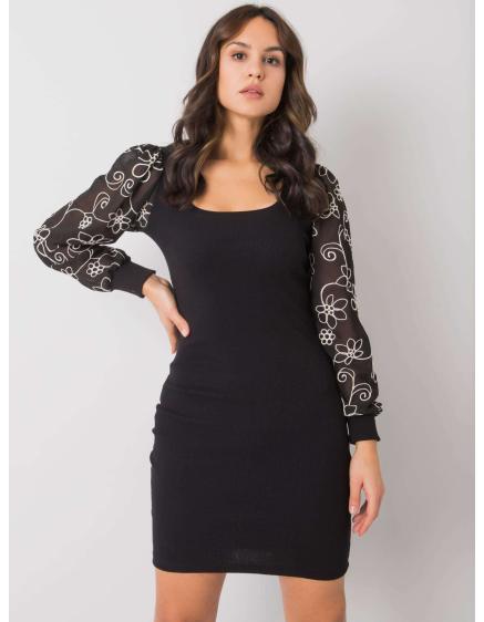 Formosa RUE PARIS női buffet ujjú ruha fekete