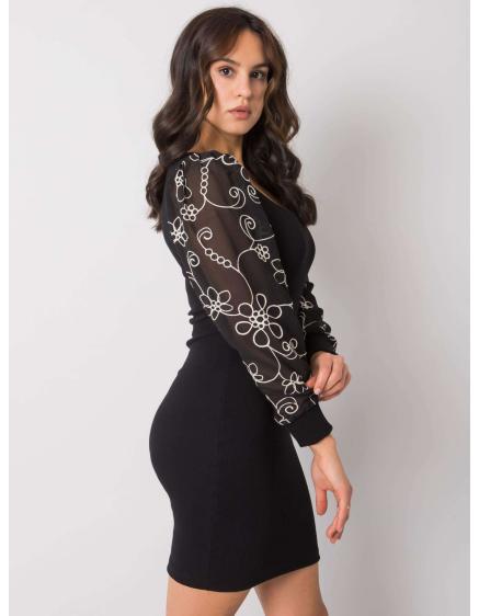 Formosa RUE PARIS női buffet ujjú ruha fekete