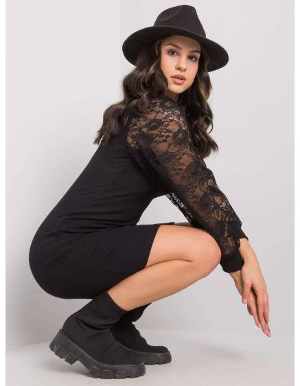 Dámske šaty s ozdobnými rukávmi Kayley RUE PARIS čierne