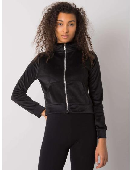 Női velúr pulóver Charley RUE PARIS fekete