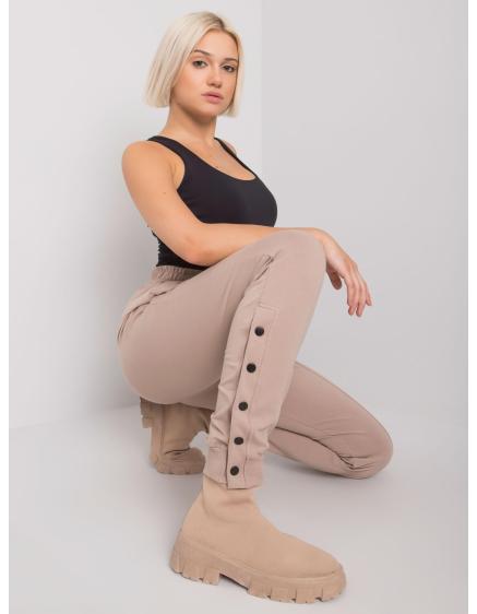 Cindy RUE PARIS női gombos melegítőnadrág sötét bézs színű