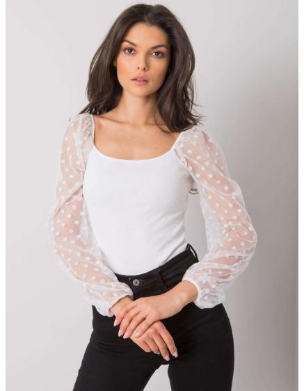 Női blúz dekoratív ujjakkal Charm RUE PARIS Fehér