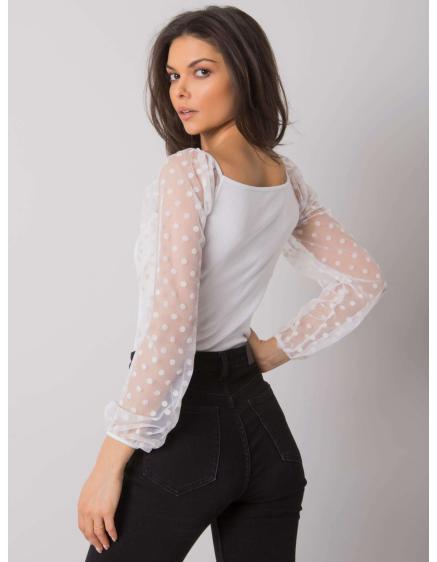 Női blúz dekoratív ujjakkal Charm RUE PARIS Fehér