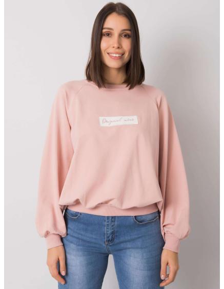 Női plus size kapucnis pulóver HARLETTE rózsaszín