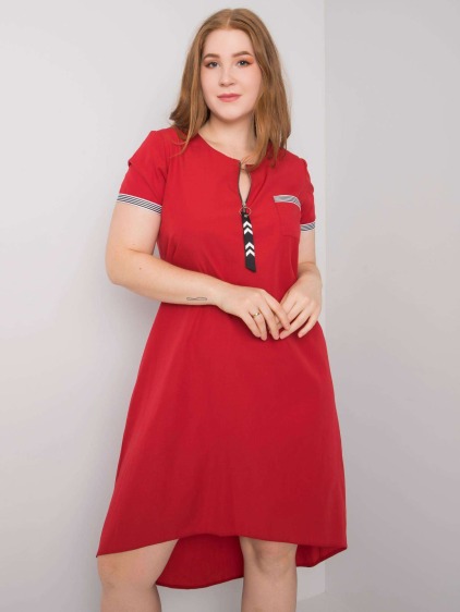 Dámské šaty z bavlny plus size VIANA červené  