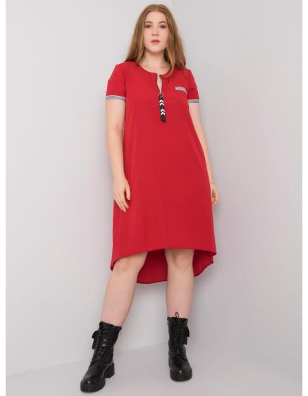 Dámské šaty z bavlny plus size VIANA červené  