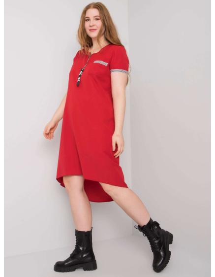 Dámské šaty z bavlny plus size VIANA červené  