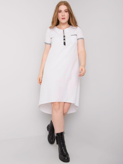 Dámske plus size bavlnené šaty VIANA white