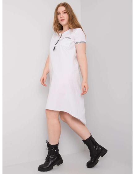 Dámské šaty z bavlny plus size VIANA bílé  