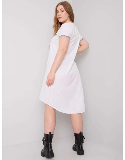 Dámské šaty z bavlny plus size VIANA bílé  