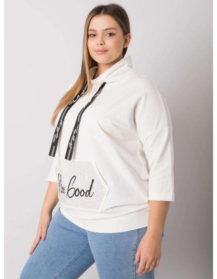 Női plus size blúz CRYSTAL CRYSTAL strasszkövekkel, ekrü színben