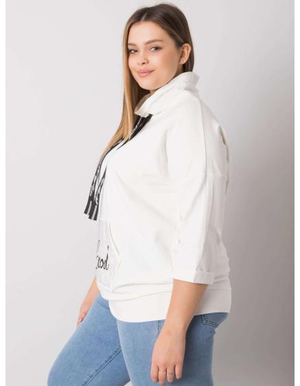 Női plus size blúz CRYSTAL CRYSTAL strasszkövekkel, ekrü színben