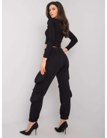 Dámské tepláky s kapsami Mila RUE PARIS černé 