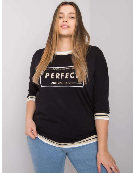 Női plus size blúz MIA fekete