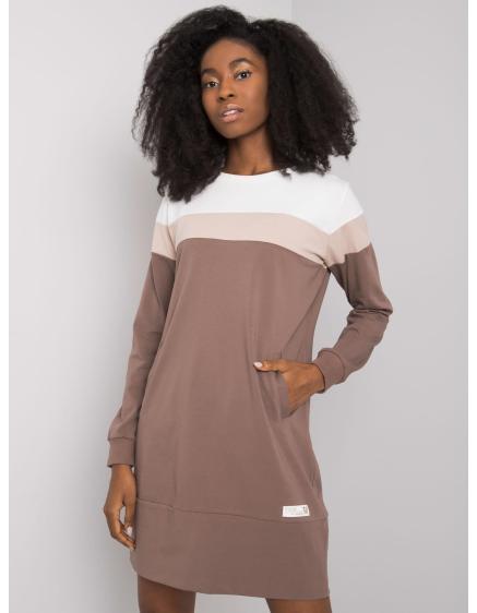 Női ruha SOFIA ekrü és barna színben