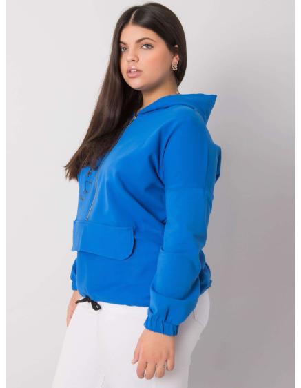 Dámská mikina na zip plus size KAYLEE tmavě modrá 