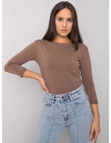 Női blúz zsebbel STEFFANIE barna