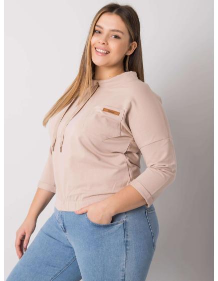 Női kapucni nélküli plus size blúz PASADENA világos bézs