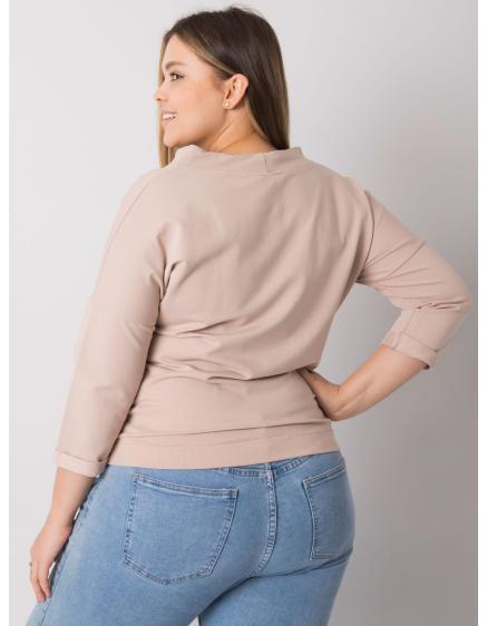 Női kapucni nélküli plus size blúz PASADENA világos bézs