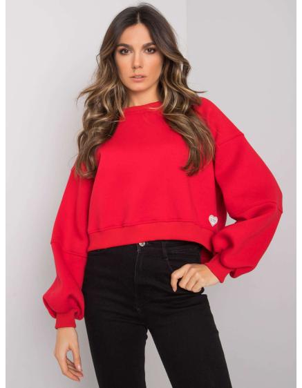 Női pamut pulóver Yessie RUE PARIS piros