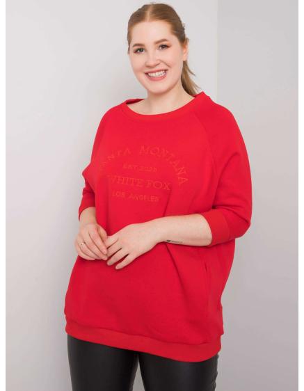 Női kapucnis pulóver plus size VINCENTE piros
