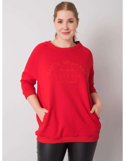 Női kapucnis pulóver plus size VINCENTE piros