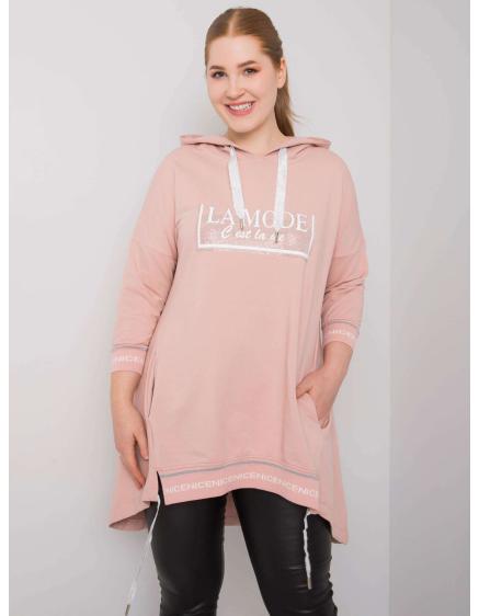 Női kapucnis pulóver BELINA rózsaszín