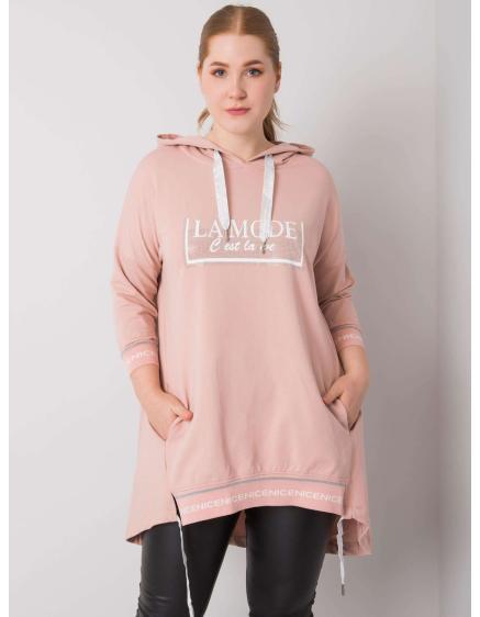 Női kapucnis pulóver BELINA rózsaszín