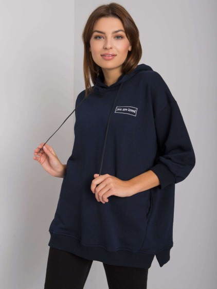 Dámska mikina s vreckami LEORA navy blue